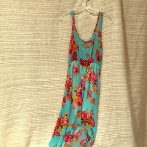 Tropical Aqua Summer Dress